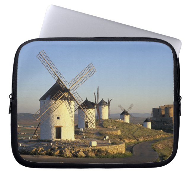 EU, Spain, La Mancha, Consuegra. Windmills and Laptop Sleeve (Front)