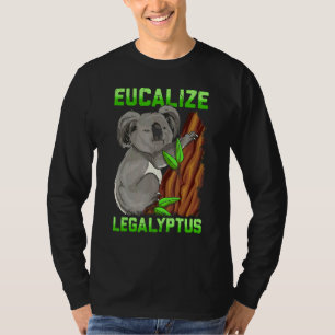 Eucalize Legalyptus Stoner Koala Bear Pun Meme T-Shirt