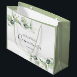 Eucalyptus 15th Birthday Greenery Quinceanera Large Gift Bag<br><div class="desc">TIP: Matching items available in this collection. Our botanical eucalyptus birthday collection features watercolor foliage and modern typography in dark grey text. Use the "Customise it" button to further re-arrange and format the style and placement of text. Could easily be repurpose for other special events like anniversaries, baby shower, birthday...</div>