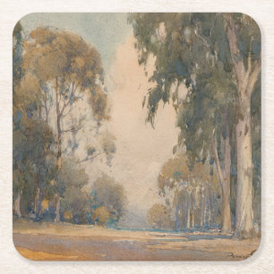 Eucalyptus (1922) – Delicate Watercolor Botanical Square Paper Coaster