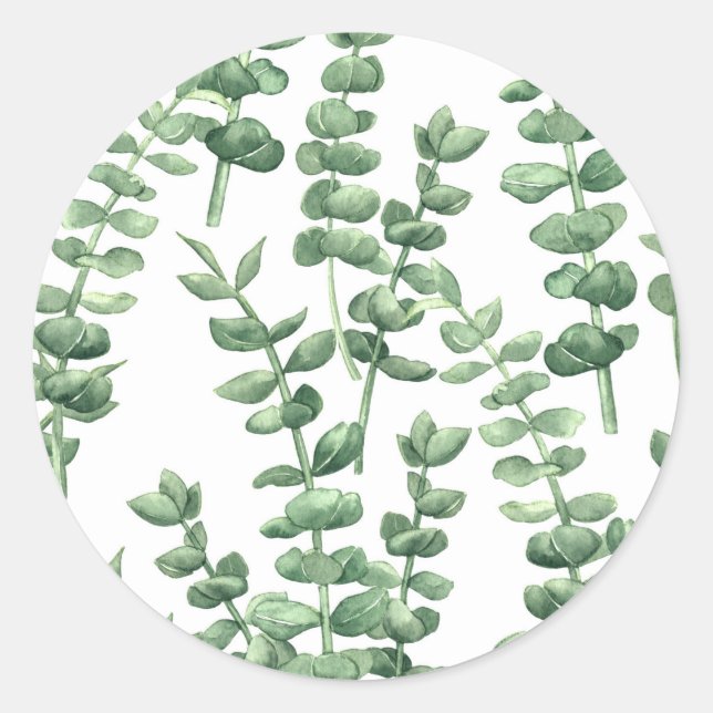 Eucalyptus 1 classic round sticker (Front)