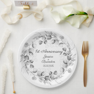 Eucalyptus 1st Paper Wedding Anniversary  Paper Plate