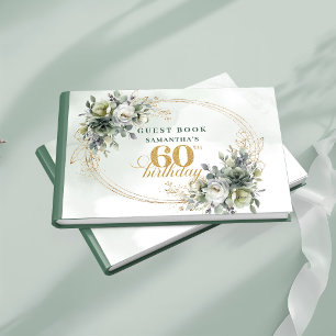 Eucalyptus 60th Birthday Boho Green Guest Book