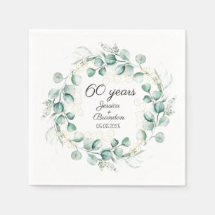 Eucalyptus 60th Diamond Wedding Anniversary Napkin