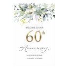 Eucalyptus 60th Wedding Anniversary Welcome Sign