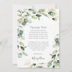 Eucalyptus 65th Birthday Thank You Card