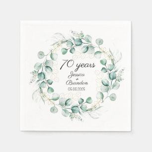 Eucalyptus 70th Wedding Anniversary Greenery  Napkin