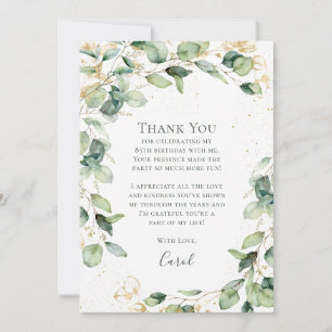 Eucalyptus 85th Birthday Thank You Card