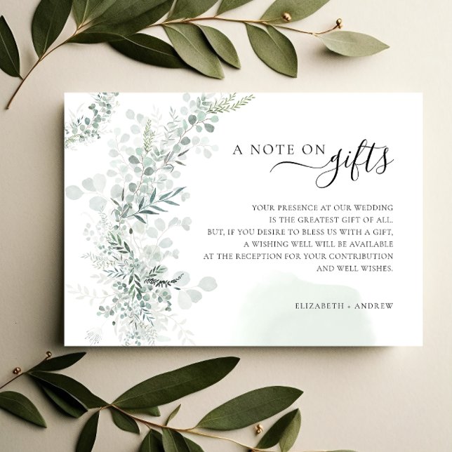 Eucalyptus A Note on Gifts Wishing Well  Enclosure Card (Creator Uploaded)