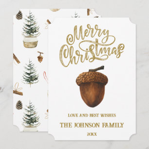 Eucalyptus Acorns Christmas Card