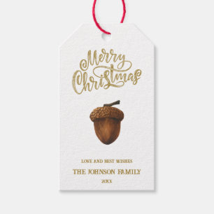 Eucalyptus Acorns Christmas Card Gift Tags