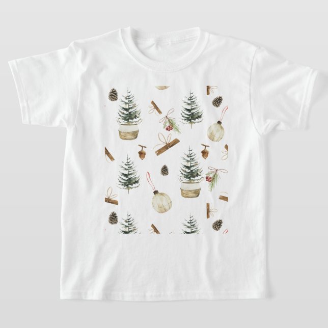 Eucalyptus Acorns Christmas T-Shirt (Laydown)