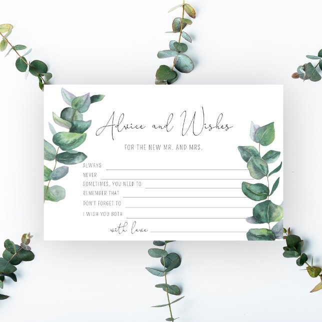 Eucalyptus - advice and wishes bridal shower stationery (Creator Uploaded)