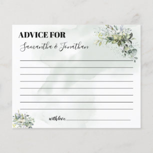 Eucalyptus Advice for couple bilingual shower card