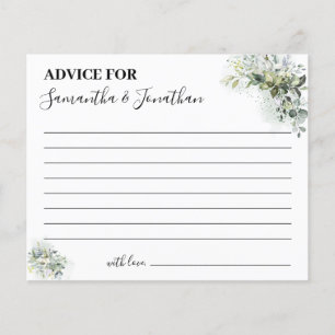 Eucalyptus Advice for Couple Bridal Shower card