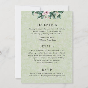 Eucalyptus All in One Sage Green Monogram Wedding Invitation
