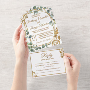 Eucalyptus All in One Wedding Invitations