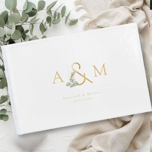 Eucalyptus, Ampersand, Gold, Wedding Guest Book