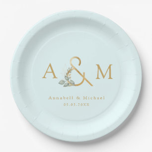 Eucalyptus Ampersand Wedding Box  Paper Plate