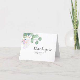 Eucalyptus and calla -  Bridal Shower thank you Card