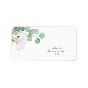 Eucalyptus and calla flower - bridal shower label