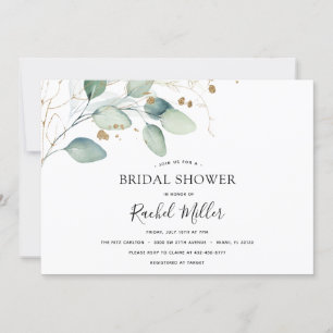 Eucalyptus and Gold Bridal Shower Invitation