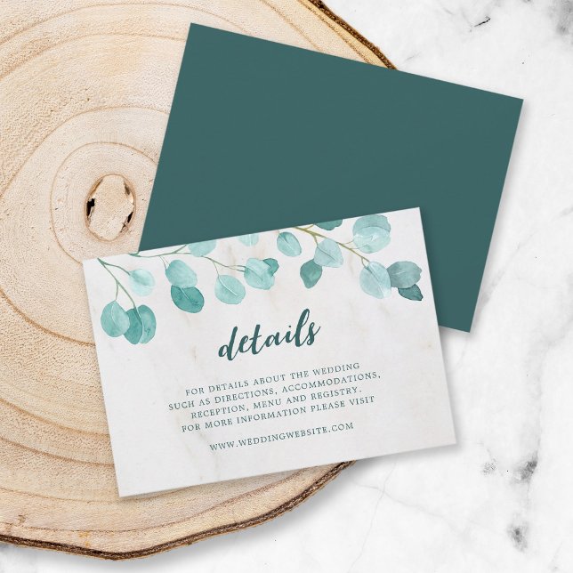 Eucalyptus and Marble Details Enclosure Card (Creator Uploaded)
