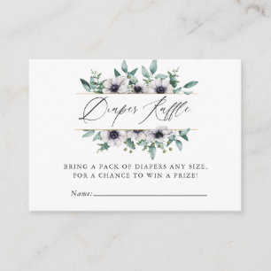 Eucalyptus Anemone Baby Shower Diaper Raffle Enclosure Card