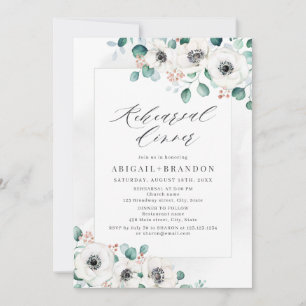 Eucalyptus anemone floral rehearsal dinner invitat invitation