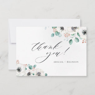 Eucalyptus anemone floral rustic thank you card