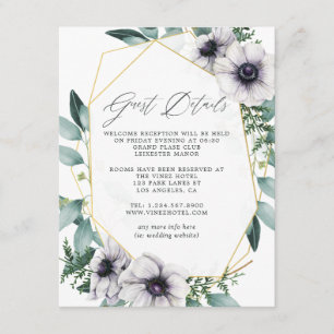 Eucalyptus Anemone Geometric Guest Details Enclosure Card
