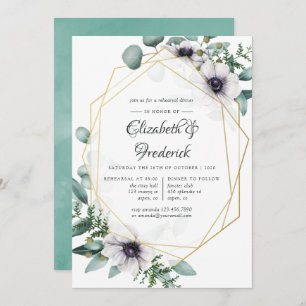 Eucalyptus Anemone Geometric Rehearsal Dinner Invitation
