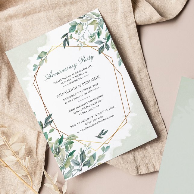 Eucalyptus Anniversary Party Invitation (Creator Uploaded)