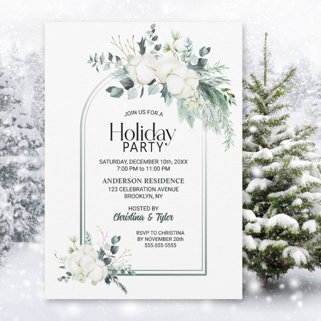 Eucalyptus Arch Holiday Party Invitation (Creator Uploaded)