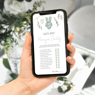 Eucalyptus Baby Girl Shower Mummy or Daddy Game Poster