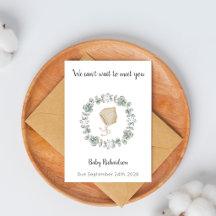Eucalyptus Baby Hat Baby Shower Card