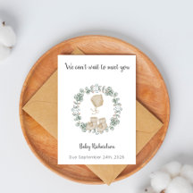 Eucalyptus Baby Hat & Booties Baby Shower Card