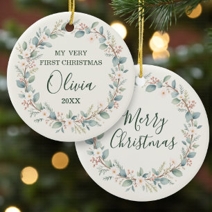 Eucalyptus Baby’s First Christmas Ceramic Tree Decoration