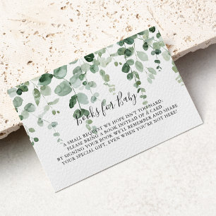 Eucalyptus Baby Shower Book Request Enclosure Card