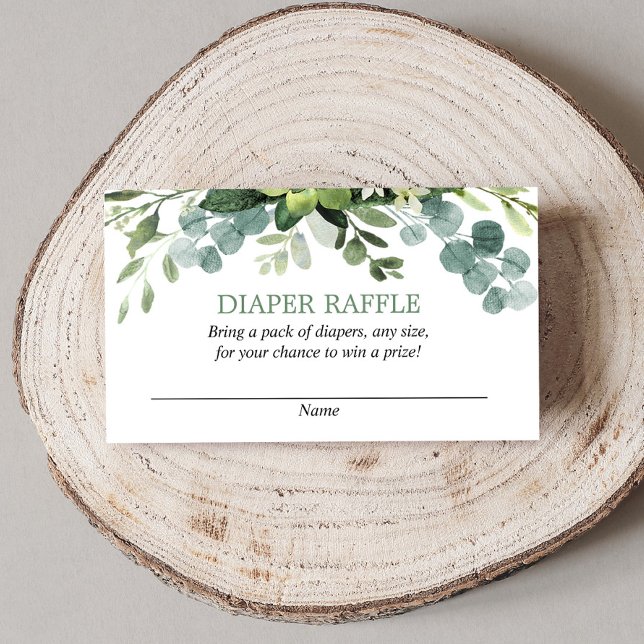 Eucalyptus baby shower diaper raffle cards (Creator Uploaded)