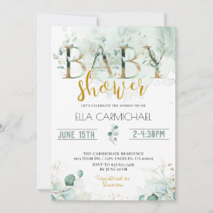 Eucalyptus Baby Shower Invitation