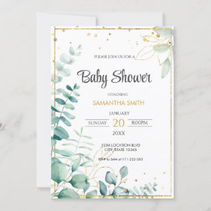  Eucalyptus Baby Shower Invitation