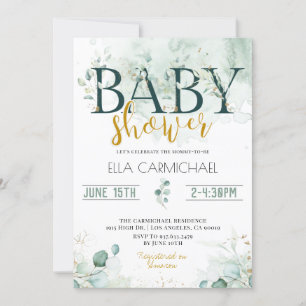 Eucalyptus Baby Shower Invitation