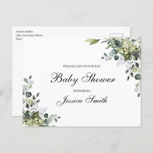 Eucalyptus Baby Shower Invitation Postcard
