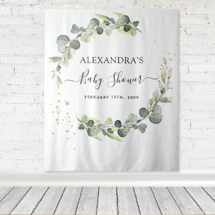 Eucalyptus Baby Shower Photo Booth Backdrop Tapestry