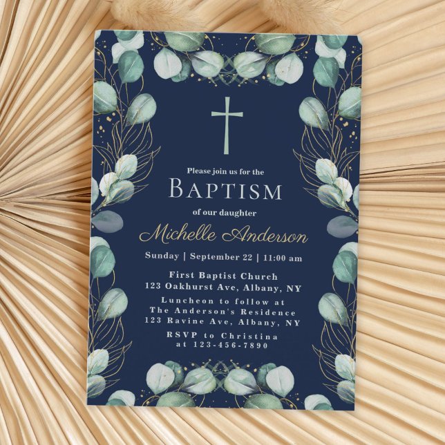 Eucalyptus Baptism Invitation (Creator Uploaded)