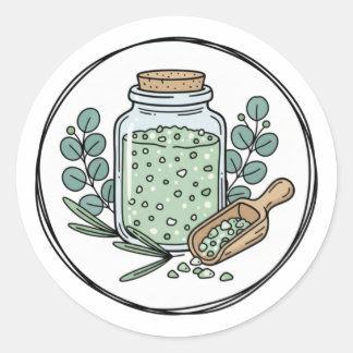 Eucalyptus Bath Soak Label Illustration | Herbal 