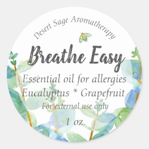 Eucalyptus Bee Essential Oil Aromatherapy Label