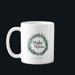 Eucalyptus Berry Botancial Mother of the Groom Coffee Mug<br><div class="desc">Botanical design features a sage green eucalyptus wreath entwined with navy blue privet berries. Mother of the Groom is written in the centre. Your wedding date below. These are also available for the bride, for the maid of honour, mother of the bride and flower girl. Buy one for every member...</div>