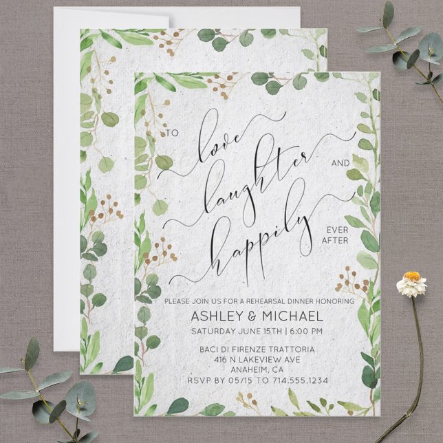 EUCALYPTUS & BERRY | Happily Ever After Rehearsal Invitation (Creator Uploaded)